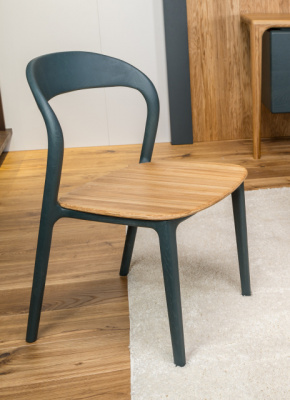 Стул дубовый Милина зеленый + натуральный